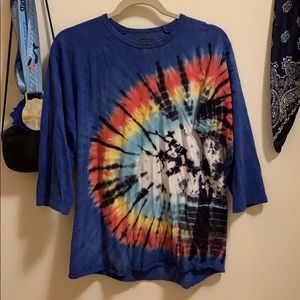 Obey tie dye baseball-style t-shirt